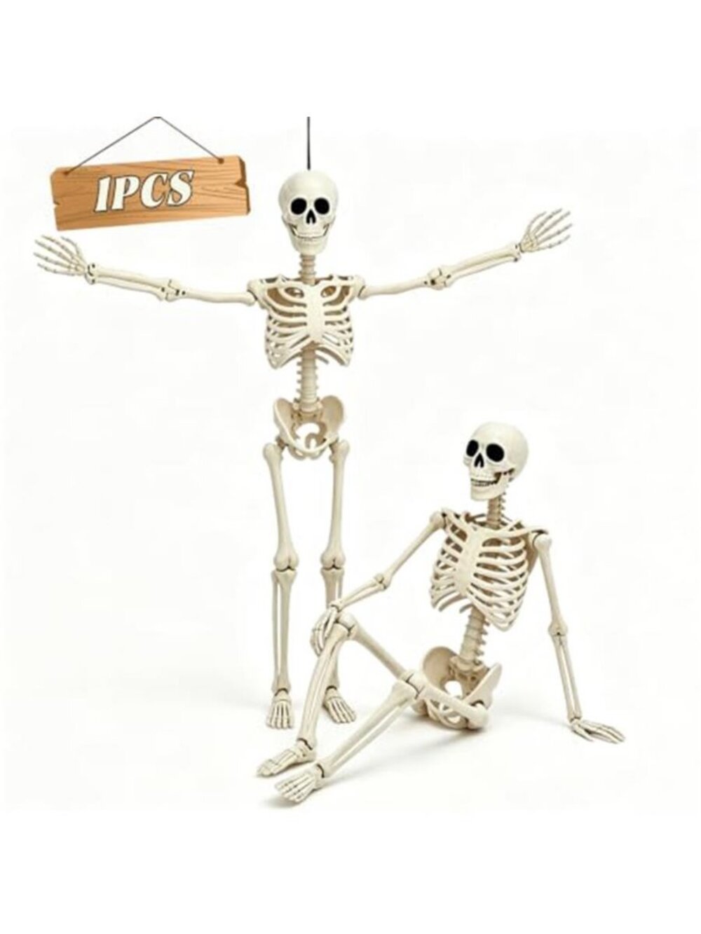 5.75ft Life Size Giant Halloween Skeleton, 69" Posable Full Body Skeleton with